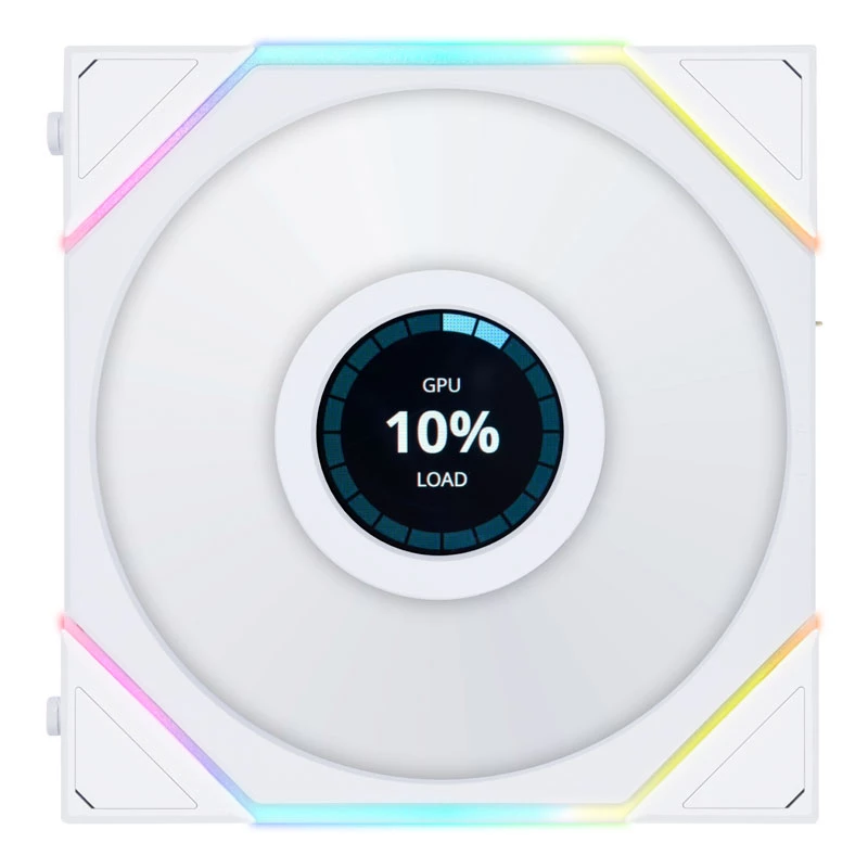 LIAN LI UNI FAN TL LCD 120mm ARGB korpuse ventilaatorid – valge 3-pakk