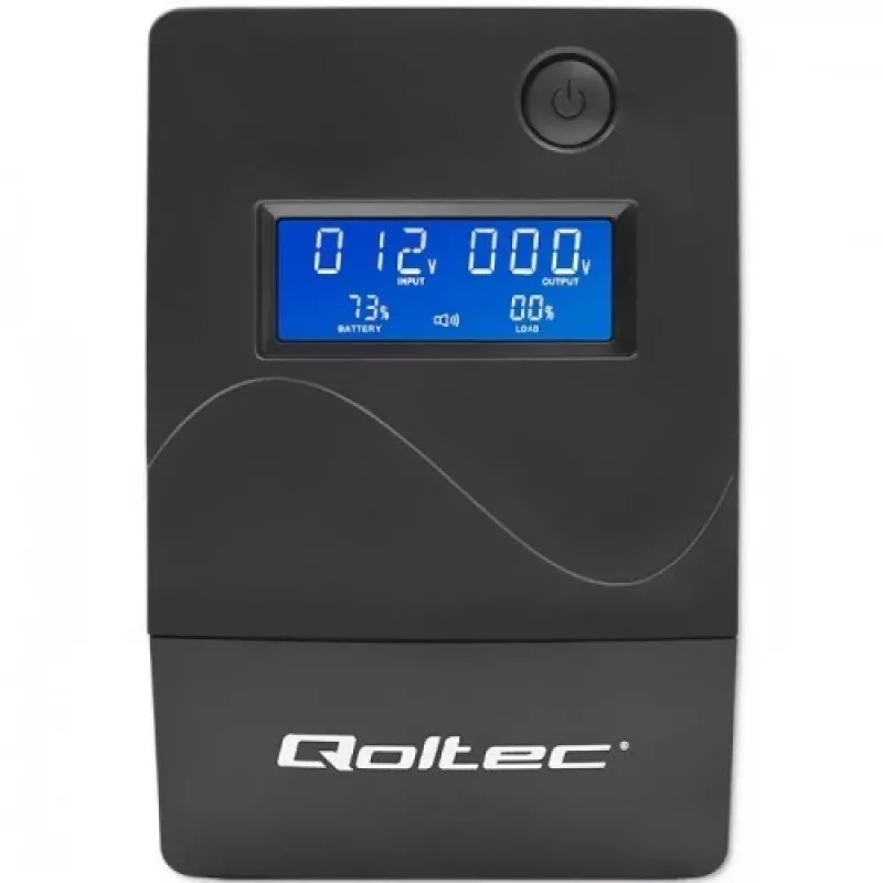 Qoltec Monolith katkematu toiteallikas (UPS) topeltmuundusega (Online) 1 kVA 600 W 2 SCHUKO pistikupesa