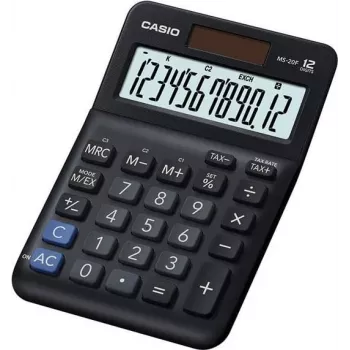 Lauakalkulaator Casio MS-20F 12-kohaline must päikese-/patareitoide