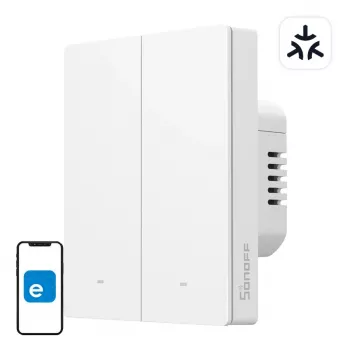 Seinale paigaldatav WiFi nutilüliti Sonoff M5-2C-80W 2-kanaliline raami jaoks