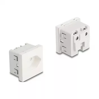 Maandatud pistikupesa DELOCK Easy 45 T13 Šveits 45×45 mm, 250 V / 10 A, valge