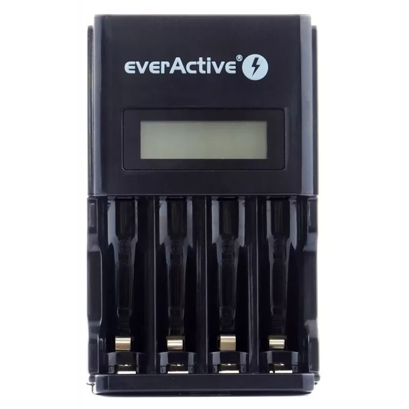 Akulaadija everActive NC450B — 4-elemendiline AAA-laadija, 110/230 V vahelduvvool, must