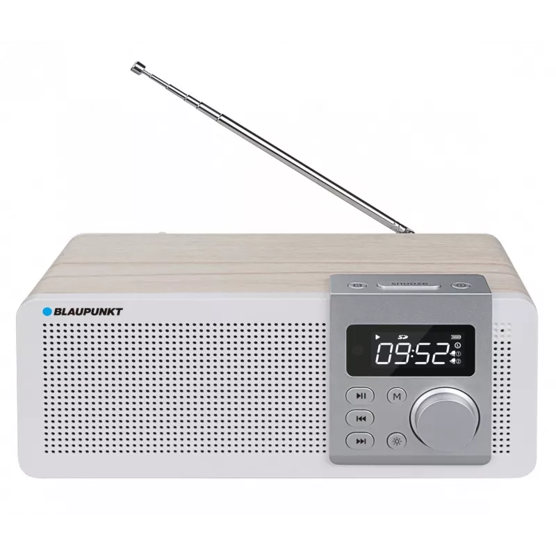 Kaasaskantav raadio BLAUPUNKT PP14BT Bluetoothi, MP3, MicroSD, USB ja äratusega — 6 W, aku/võrk, 230×118×90 mm