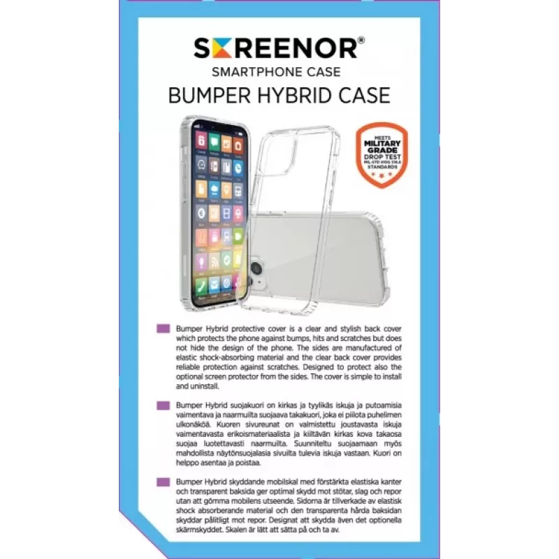 Screenor BUMPER mobiiltelefoni ümbris Läbipaistev iPhone 16e 15.5 cm