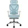 Ergonoomiline kontoritool thunder x3 TEGC-3073102.B1 — valge ja sinine polster, reguleeritavad käetoed, kõrge seljatugi