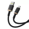 Baseus Dura USB tüüp A kuni tüüp C 60 W kiirlaadimiskaabel 2 m Must, Kuldne