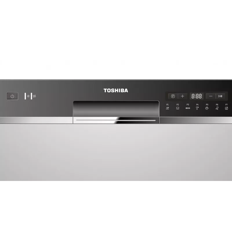 Sisseehitatav nõudepesumasin Toshiba DW-08T2EE(S)-PL — 8 komplekti, F-energiaklass, 49 dB, 55×59×50 mm