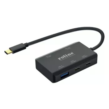 ROLINE USB 3.2 Gen 2 jaotur, 4-pordiline (2x USB-A + 2x USB-C), PD, USB-C ühenduskaabel (14.02.5060)