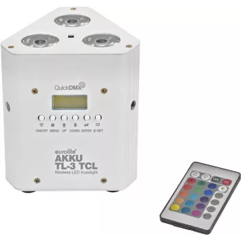 Akutoitel sõrestikuvalgusti EUROLITE AKKU TL-3 TCL QuickDMX ws — kaasaskantav juhtmevaba valgusti