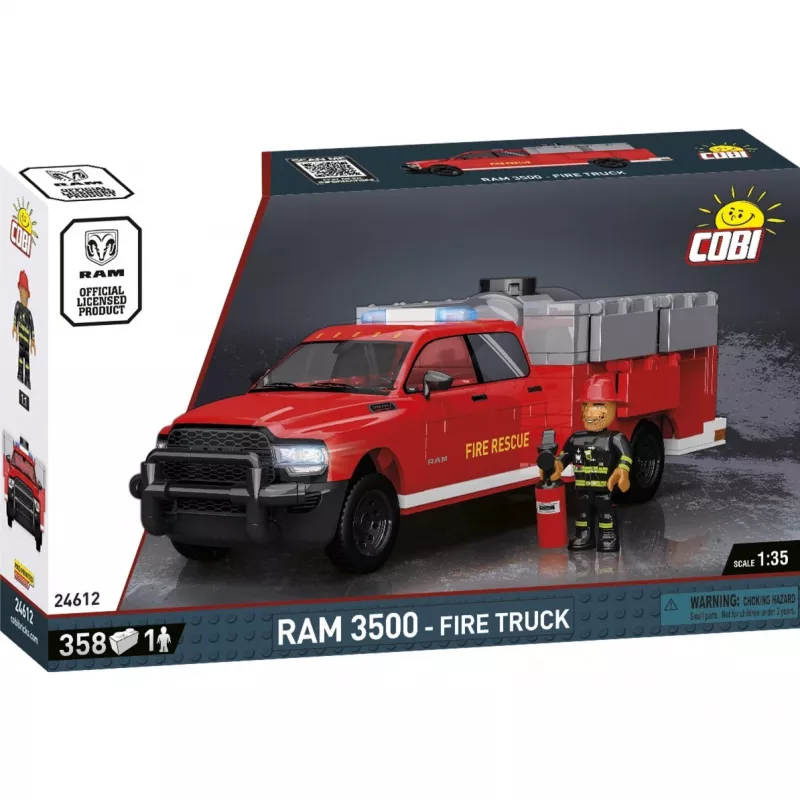 Ehitatav konstruktsioonimänguasi Cobi RAM 3500 tuletõrjeauto COBI-24612 2-ühes mudelikomplekt