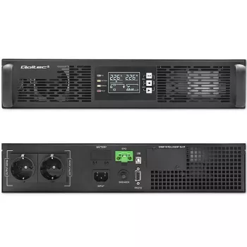 Qoltec 52285 katkematu toiteallikas (UPS) topeltmuundusega (Online) 1 kVA 1000 W 2 pistikupesa