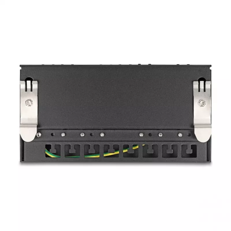 Patch-paneel DELOCK Mini Desktop RJ45 8-pordine Cat.6A varjestatud must lauale, seinale või DIN-liistule