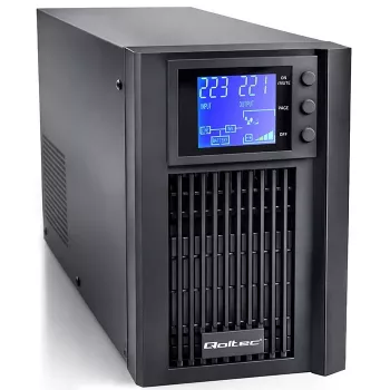 UPS QOLTEC Pure Sine Wave 1kVA 800W AVR-i ja LCD-ekraaniga