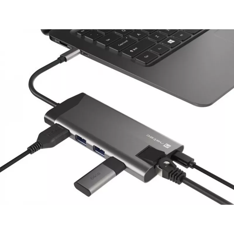 NATEC Fowler Plus USB USB-C Must Hall MicroSD SD Jaotur
