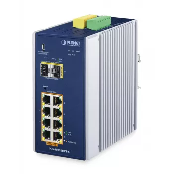 Hallatav kommutaator PLANET IGS-10020HPT-U L2+/L3 8x Gigabit Ethernet PoE