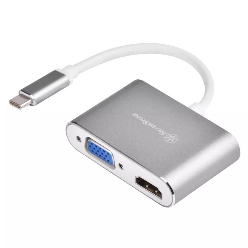 Väline videoadapter SILVERSTONE EP16 USB-C 3.1 koos HDMI ja VGA väljunditega