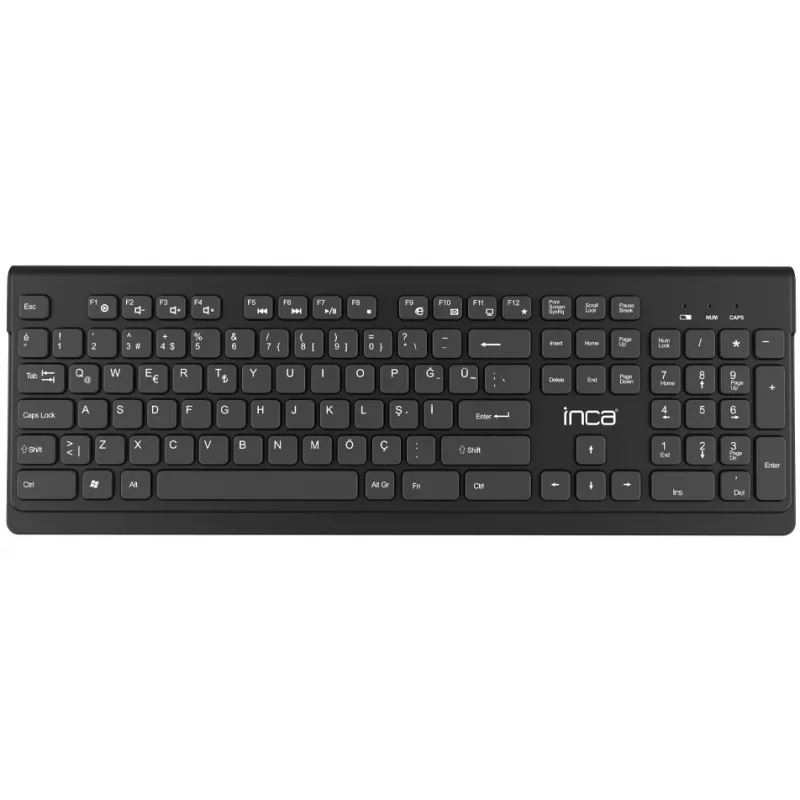 Inca IWS-519 klaviatuur ja hiir kontorisse RF juhtmevaba QWERTY Turkish must