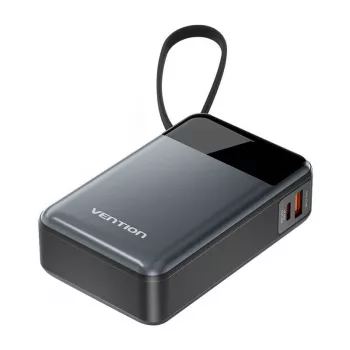 Kaasaskantav akupank Vention FHYB0 20000mAh 65W, 2× USB-C, 1× USB-A, must