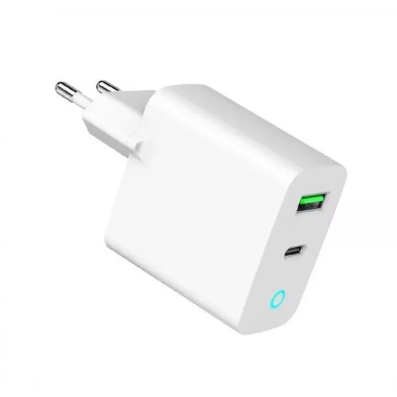 Alimentator Retea 220V GEMBIRD, Universal, 1 X USB USB-C D 20W, 1 X USB-a 3.0 QC 18W, Indicator LED, Valge