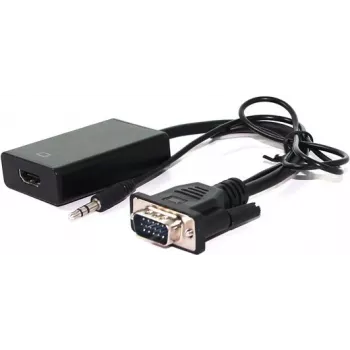 VALUE - HDMI-adapter - HDMI / VGA / Audio - HDMI (W) HD-15, stereo minipistik (M) - 15 cm - Must (12.99.3117)