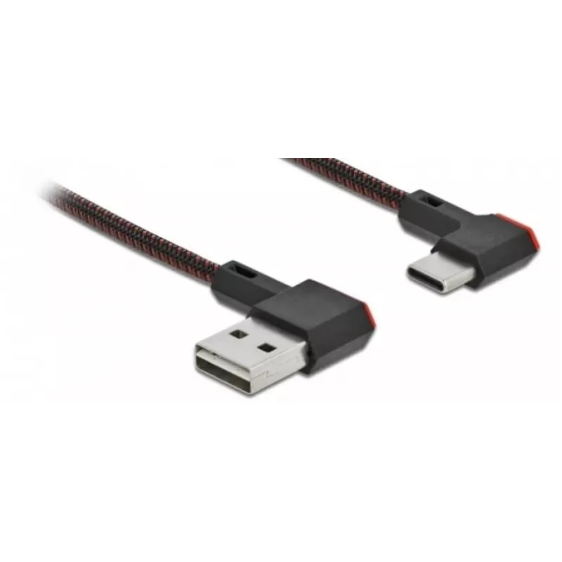 USB-kaabel DeLOCK EASY-USB 2.0 tüüp-A-pistik USB-C isasele 0,5 m must