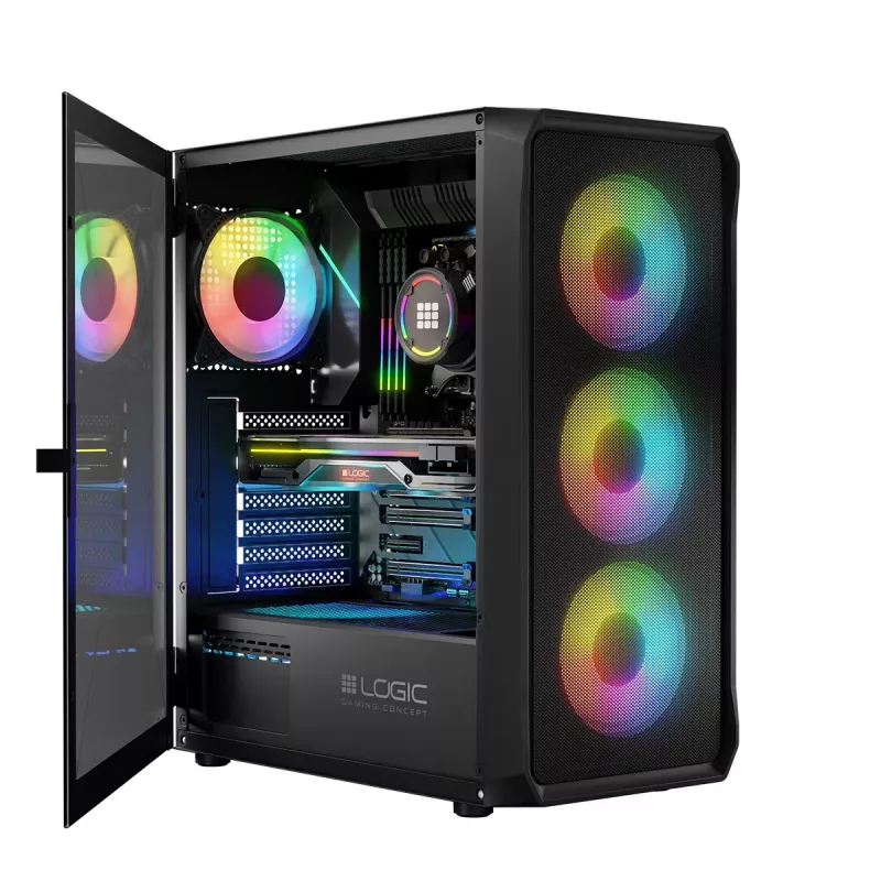 Arvutikorpus Logic Concept Portos ARGB ATX Must