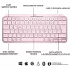 Logitech MX Keys Mini minimalistlik juhtmevaba valgustatud klaviatuur - ROSE - KESK (DE)