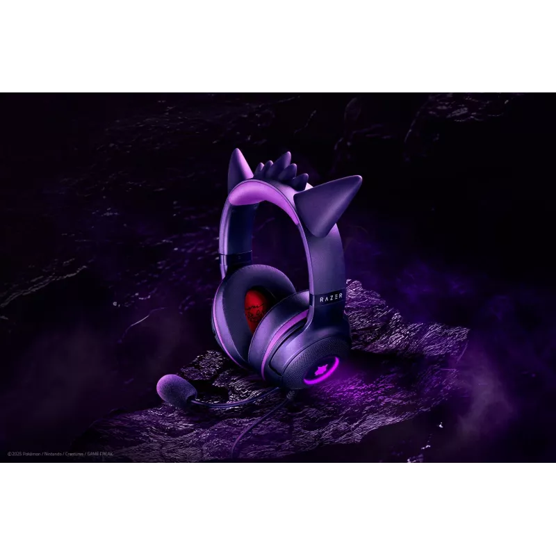 Razer Kraken Kitty V2 - Pokemon Gengar Ed. Kõrvaklapid Juhtmega peavõru Mängimine USB Type-A Roosa