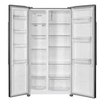 Kõrvuti külmik MPM MPM-427-SBS-05/NL — 472 L, No Frost, inverter, LED-ekraan, valge, 900×1770×590 mm