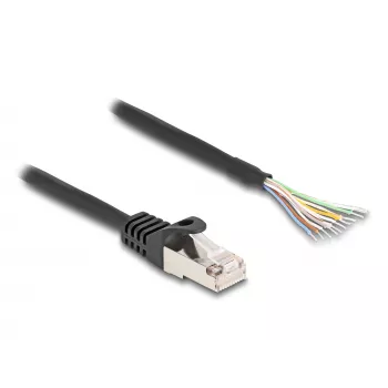 DeLOCK kaabel RJ50 isane avatud juhtmeotstele S/FTP 0,25 m must