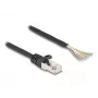 DeLOCK kaabel RJ50 isane avatud juhtmeotstele S/FTP 0,25 m must