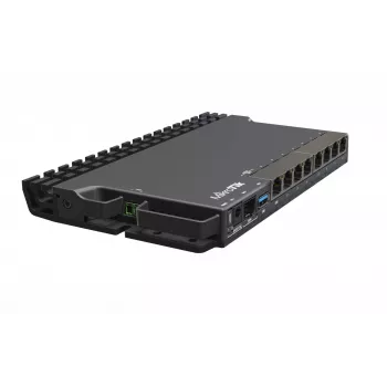 Juhtmega ruuter MikroTik RB5009UG+S+IN — 1x RJ-45, 7x Gigabit vask, 1x SFP+, PoE, DC, 2,5 GbE liides, must