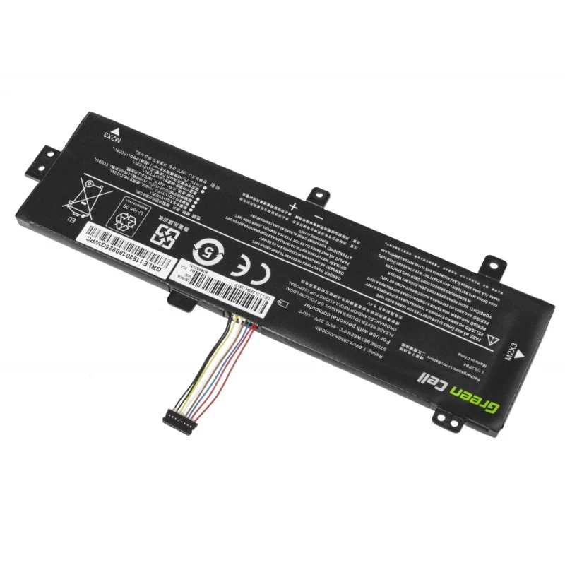 Aku roheline Cell LE118 Lenovo Ideapad 310-15 jaoks (7,6 V, 3500 mAh, 4-elemendiline, LiPo, must)