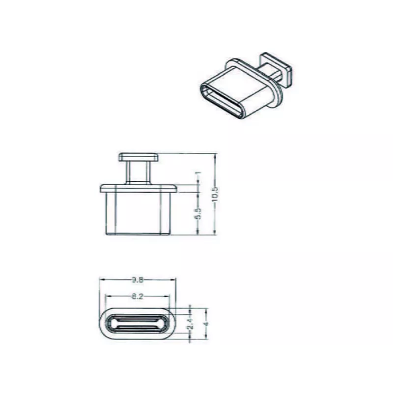 Pistikupesa turvakate DeLOCK 64013 USB USB-C Must