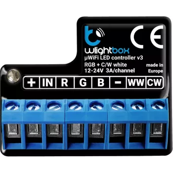 BLEBOX wLightBox v3 WiFi I/O-moodul 1x binaarsisend 1x RGBW/CCT LED-väljund