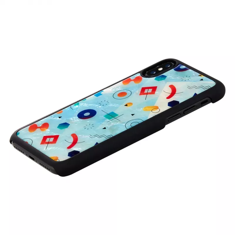 iKins nutitelefoni ümbris iPhone XS / XS Max must kivimustriga, kaitsev tagakaas