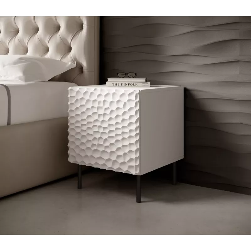 Öökapikomplekt Cama Meble HOLE — 2 tk, 44×40,5×53,5 cm, valge matt, MDF/puitlaastplaat, 16 mm raam