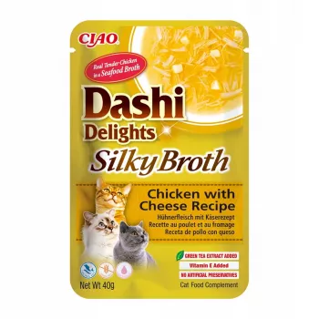 Kassimärg maiuspala INABA Dashi Delights Siidine Puljong Kana juustuga 40 g üheportsjoniline kotike
