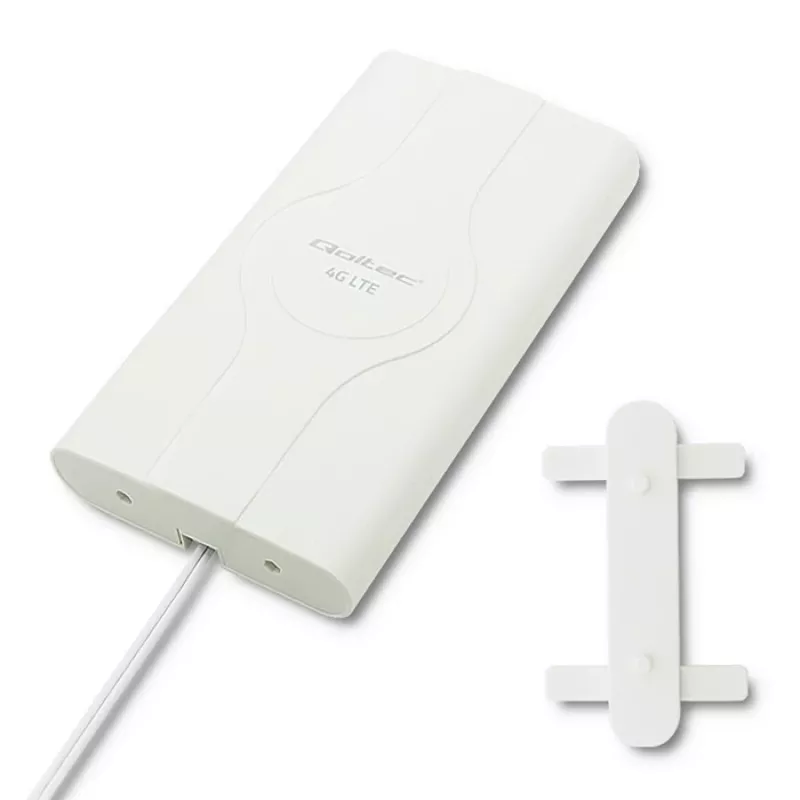 Omnisuunaline antenn QOLTEC 57013, 0,6–2,7 GHz, 30 dBi, vertikaalne polarisatsioon, 50 Ω, valge ABS-korpus