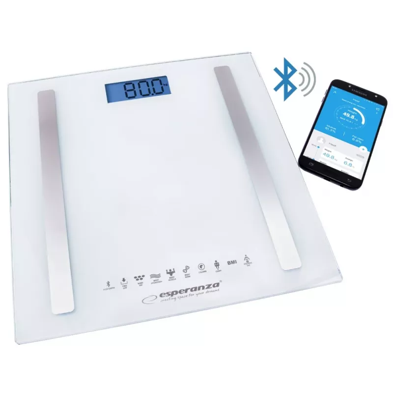Esperanza EBS016W isiklik kaal Square White Elektrooniline isiklik kaal