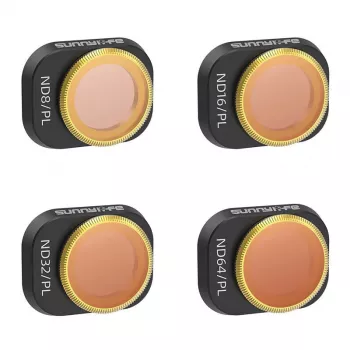 Filtrikomplekt Sunnylife DJI Mini 4 Pro jaoks — neutraaltihedus- ja polarisatsioonifilter, 4 läätse (ND8, ND16, ND32, ND64)