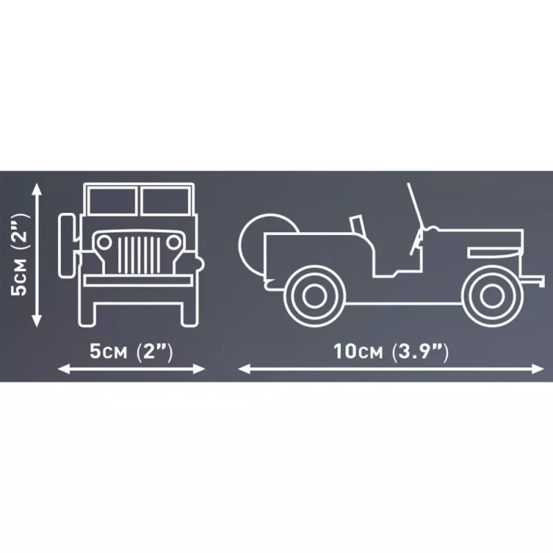 Ehitusmänguasi Cobi Jeep Willys CJ-2A roheline mudel 24517 – klotsiehituskomplekt