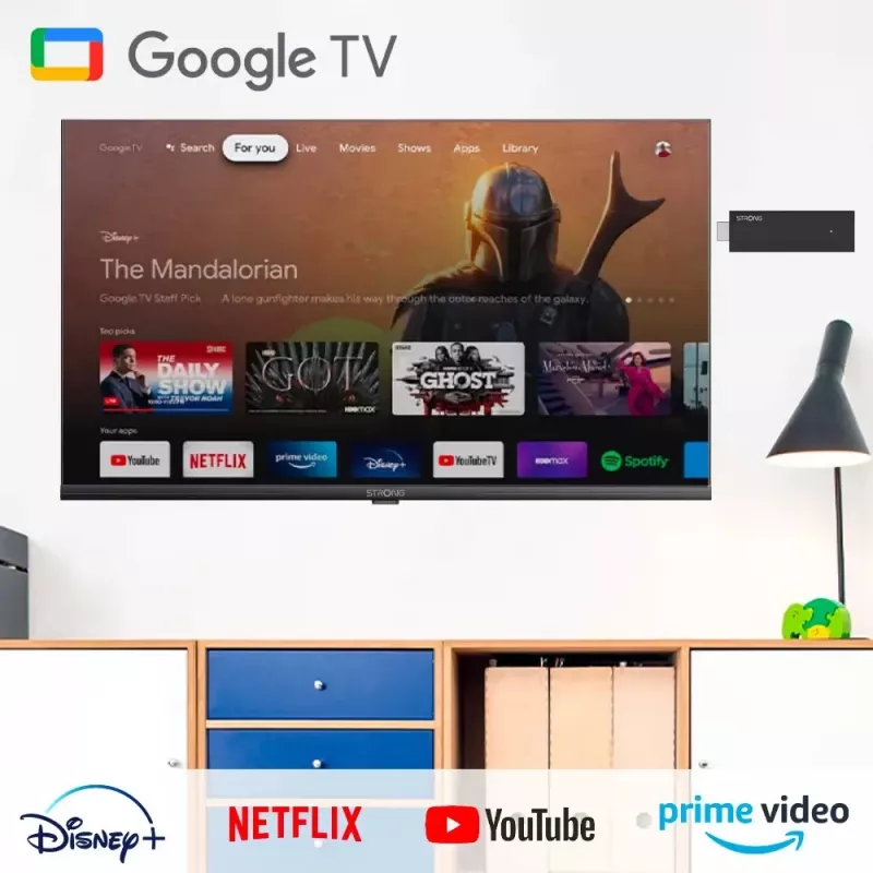 Strong SRT 41 Smart TV dongle HDMI 4K Ultra HD Android musta värvi