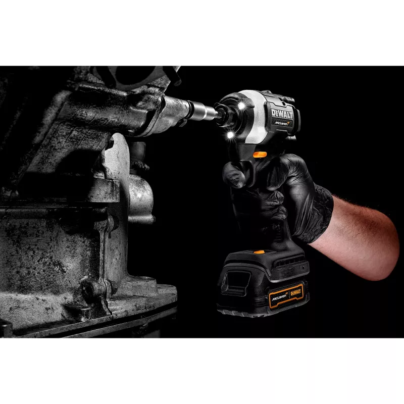 Juhtmeta löökkruvikeeraja DCF85ME2GT, 18V, 1/4, McLaren disainis hall/must, 2x POWERSTACK Li-Ion-aku 1,7 Ah, T STAK kastis