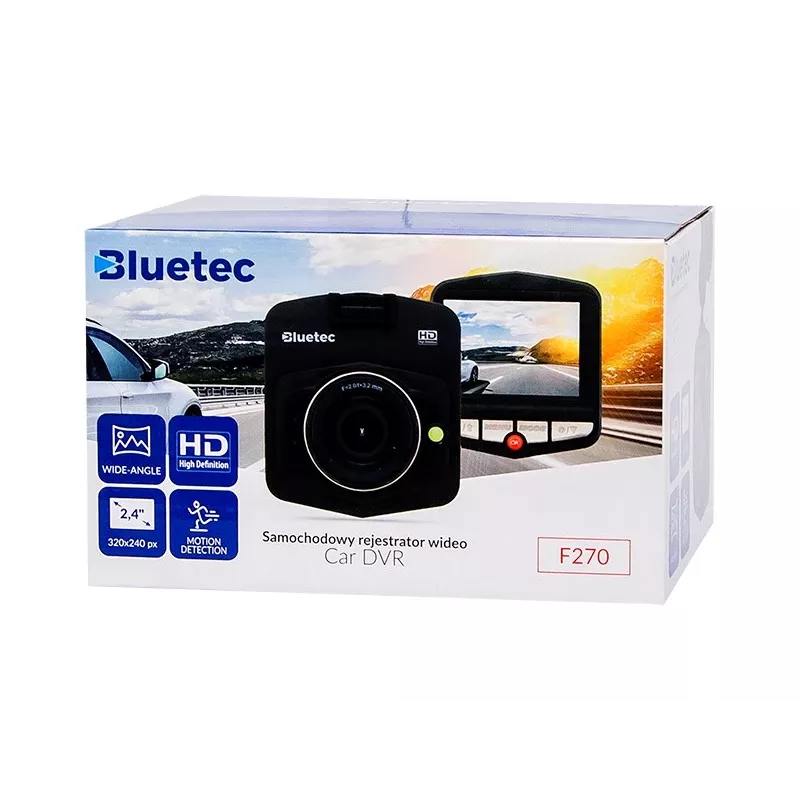 BLOW MustBOX videosalvesti DVR F270, 2,7-tolline ekraan, 720p, MicroSD kuni 32 GB, liitiumioonaku, AVI, JPEG