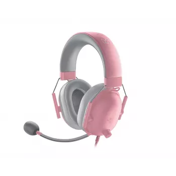 Peakomplekt Razer Mustshark V2 X juhtmega binauraalne mänguripeakomplekt, 3,5 mm, virtuaalne 7.1, 32 Ω, poroloonist kõrvapadjad, roosa