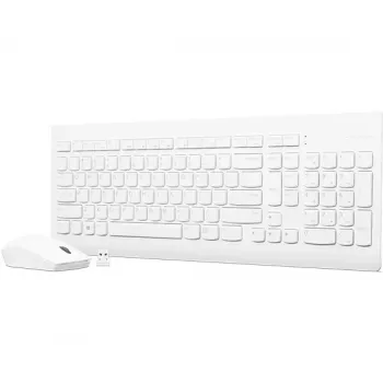 Täissuuruses mehaaniline klaviatuuri ja hiire komplekt Lenovo GX30W75336 — USB + Bluetooth, QWERTY, valge