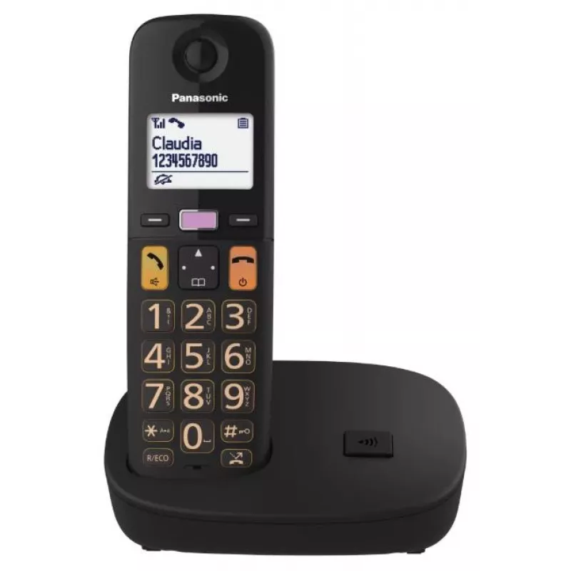 Juhtmeta telefon Panasonic KX-TGU110FXB koos DECT-juhtmevaba tehnoloogiaga
