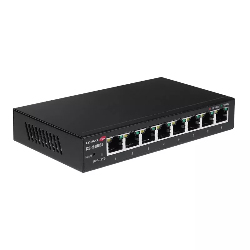 Edimax GS-5008E võrgulüliti hallatav Gigabit Ethernet (10/100/1000) Must