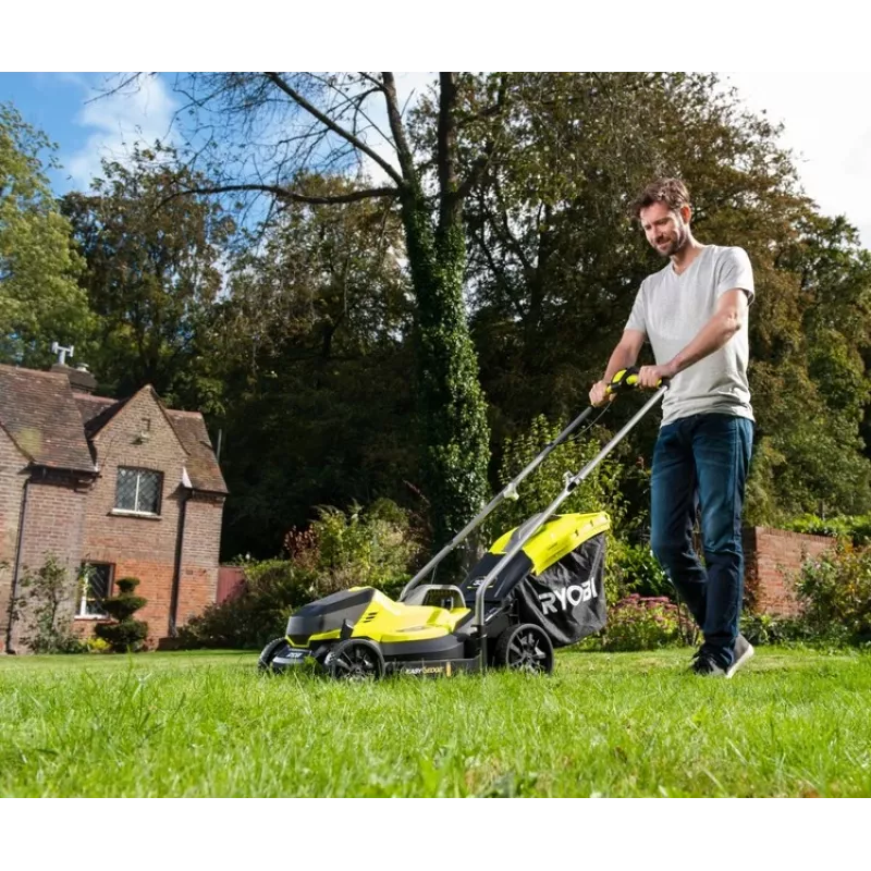 Ryobi RLM18X33B40 muruniiduk Lükatav muruniiduk Aku Must, Roheline